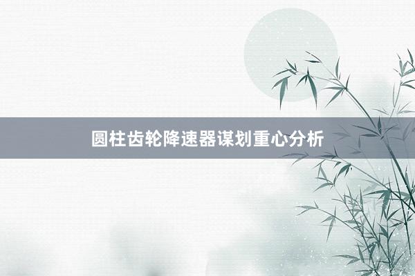 圆柱齿轮降速器谋划重心分析